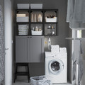 ENHET Wall storage combination, anthracite, grey frame, 120x30x150 cm