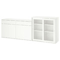 VIHALS Storage combination w glass doors, white/clear glass, 235x37x90 cm