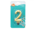 Birthday Candle 2 Diamond 7.6cm, gold