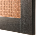 BESTÅ Storage combination with doors, black-brown Studsviken/Stubbarp/dark brown woven poplar, 180x42x74 cm