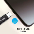 V-TAC Cable USB Type-C M 1m 2.4A, black