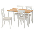 DANDERYD / INGOLF Table and 4 chairs, oak veneer white/Hallarp beige, 130x80 cm