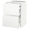 METOD / MAXIMERA Base cabinet, 2 fronts, 2 drawers, white, Voxtorp matt white, 60x60 cm