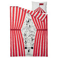 BUSENKEL Duvet cover and pillowcase, circus pattern red/white, 150x200/50x60 cm