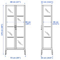 MILSBO Glass-door cabinet, white, 73x175 cm