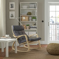 POÄNG Rocking-chair, birch veneer/Gunnared dark grey