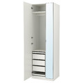 PAX / FORSAND/ÅHEIM Wardrobe combination, white/mirror glass, 75x60x236 cm