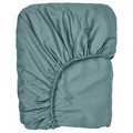 NATTJASMIN Fitted sheet, blue-green, 90x200 cm