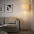 RINGSTA / SKAFTET Floor lamp, white, brass