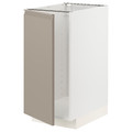 METOD Base cab f sink/waste sorting, white/Upplöv matt dark beige, 40x60 cm