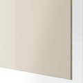 HOKKSUND Pair of sliding doors, high-gloss light beige, 150x236 cm