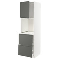 METOD / MAXIMERA Hi cab f ov w dr/2 frnts/2 hi drwrs, white/Voxtorp dark grey, 60x60x200 cm