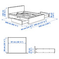 MALM Bed frame, high, w 4 storage boxes, white stained oak veneer, Luröy, 180x200 cm