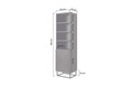 Shelving Unit Bookcase Asha 50cm, metal legs, high-gloss white