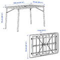 TORPARÖ Table+4 chairs w armrests, outdoor, foldable white/white, 130x74 cm