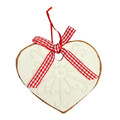 Christmas Hanging Decoration Gingerbread 11cm, white, random patterns