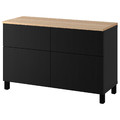 BESTÅ Storage combination w doors/drawers, black-brown, Lappviken/Stubbarp black-brown, 120x42x76 cm