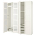 PAX / BERGSBO Wardrobe combination, white, frosted glass, 200x38x236 cm