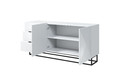 Cabinet with 3 Drawers & 2 Doors 167 cm Asha, metal legs, glossy white