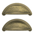 Furniture Handle Chervil shell 94 mm, brass