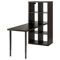 KALLAX / LAGKAPTEN Desk combination, black/black-brown, 77x159x147 cm