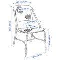 NORRMANSÖ / VASSHOLMEN Table+6 chairs, outdoor, acacia/black white, 220x100 cm