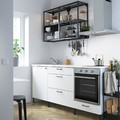 ENHET Kitchen, anthracite/white, 203x63.5x222 cm