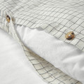 ÅKERFIBBLA Duvet cover and 2 pillowcases, white black/check, 200x200/50x60 cm