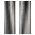 PRAKTTIDLÖSA Room darkening curtains, 1 pair, grey, 145x300 cm