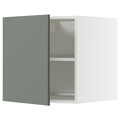 METOD Top cabinet for fridge/freezer, white/Nickebo matt grey-green, 60x60 cm