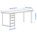 LAGKAPTEN / ALEX Desk, white anthracite/white, 140x60 cm