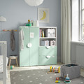 SMÅSTAD / PLATSA Storage combination, white/light green, 120x42x123 cm