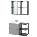 ENHET Bathroom, anthracite/grey frame, 102x43x65 cm