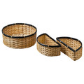 SNÖPLOG Basket, set of 3, bamboo