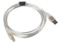 Lanberg USB Cable 2.0 AM-BM 3M Ferrite Transparent