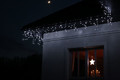 Christmas LED Lighting Curtain Icicles 200 LED 9.6m, cool white, flash, outdoor