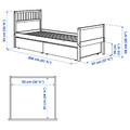 SMYGA Bed frame with storage, light grey, 90x200 cm