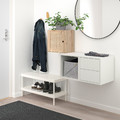 EKET / VÄLJARE Wall-mounted storage combination, white/pine, 105x35x70 cm