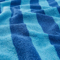 SLÅNHÖSTMAL Bath towel, bright blue/light blue striped, 70x140 cm