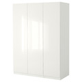 PAX Wardrobe, white, Fardal high-gloss white, 150x60x201 cm