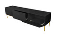 TV Cabinet Nicole 200 cm, matt black, gold legs