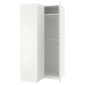 PAX Corner wardrobe, white, Grimo white, 111/111x236 cm