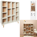 Bookcase Shelving Unit Zuzanne, large, white/natural