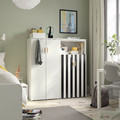 SMÅSTAD / PLATSA Storage combination, white black/white/stripe, 120x42x123 cm