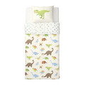 JÄTTELIK Duvet cover and pillowcase, Dinosaurs/white, 150x200/50x60 cm