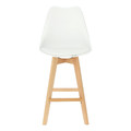 Bar Stool Norden Wood, low, PP, white