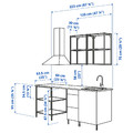 ENHET Kitchen, white, oak effect, 223x63.5x222 cm