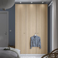 PAX / FORSAND Wardrobe combination, white/white stained oak effect, 150x60x236 cm