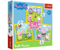 Trefl Children's Puzzle 3in1 Peppa Pig Happy Day 3+