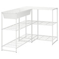 JOSTEIN Shelving unit with container, in/outdoor/white, 122x102x90 cm